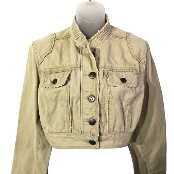 Personal Identity Teen's Close Neck Cropped Denim Jacket Size XL/15 - Picture 9 of 16